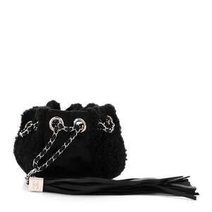 Chanel Fur Satin Drawstring Tassel Sac #257798C89B